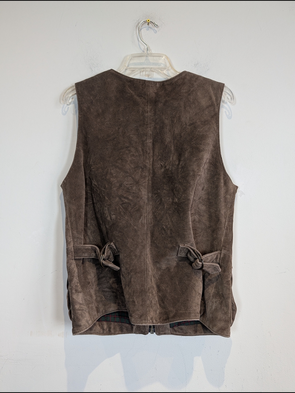 B. Free Brown Suede Utility Vest for Men, Size Medium - Picture 3 of 3